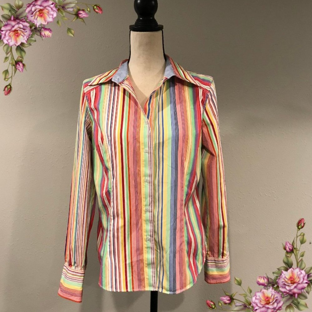 🌺 Tommy Hilfiger striped rainbow shirt